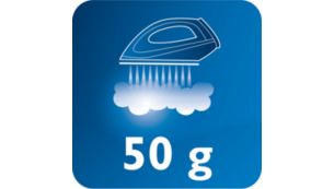 Dampfaussto&szlig; von bis zu 50&nbsp;g/min f&uuml;r effektiveres Gl&auml;tten