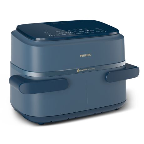 NA156/60 S&eacute;rie 1000 bac flexible Airfryer Philips - Air Fryer double panier bleu 7.1L